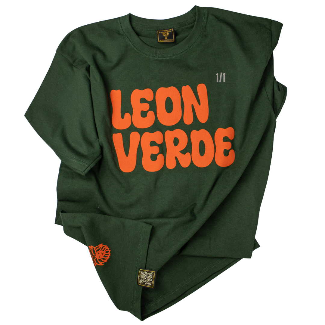 Playera ¨PRIMARY¨ Verde Bosque/Naranja