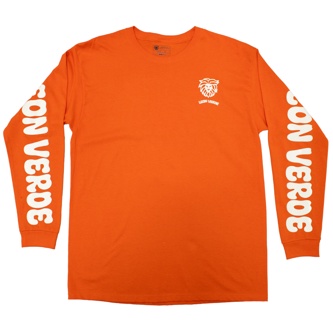 Playera naranja manga larga