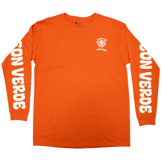 Playera naranja manga larga