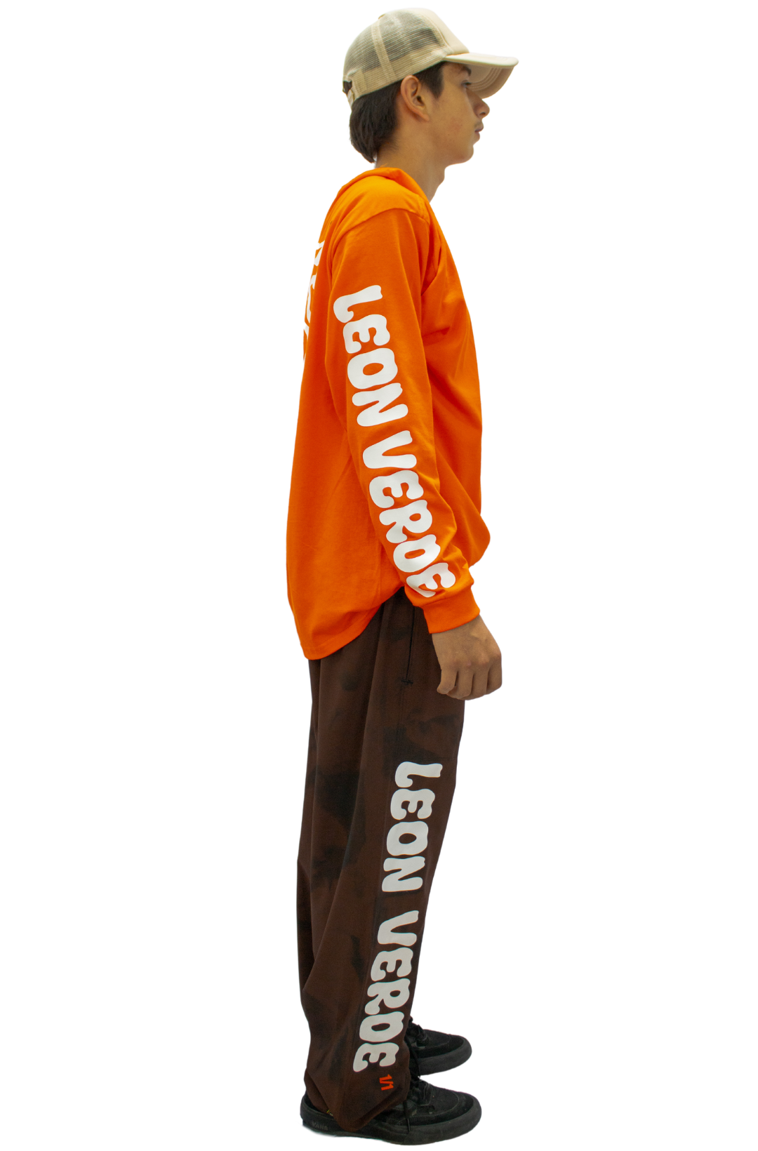 Playera naranja manga larga