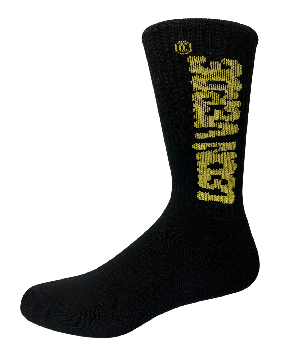 Calcetín ¨TEXTO¨  Negro/Amarillo